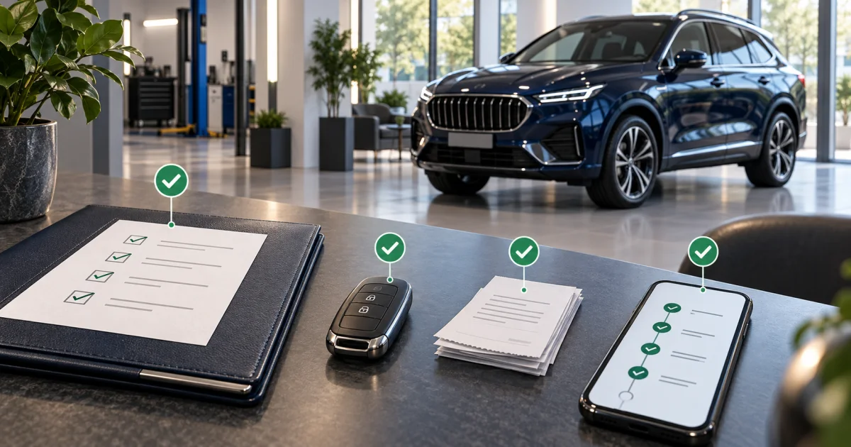 Проверка документов и сервисной истории Geely Monjaro после технического обслуживания